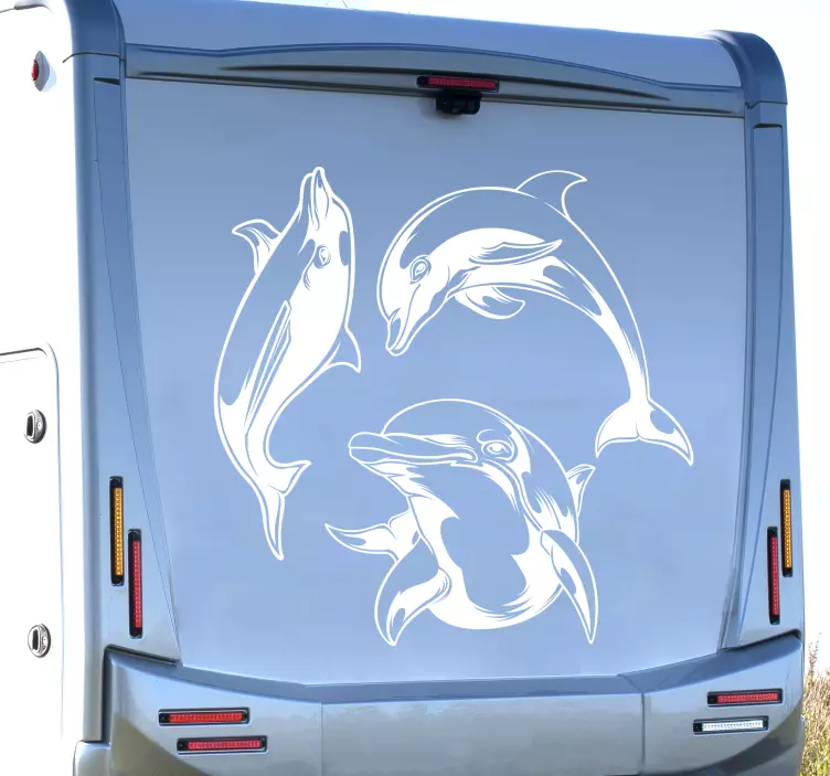 Nalepka za ribe na avtodomu delfin silhueta - TenStickers