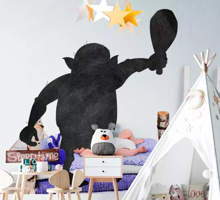 Troll silhueta luštna risba napišite na nalepki - TenStickers