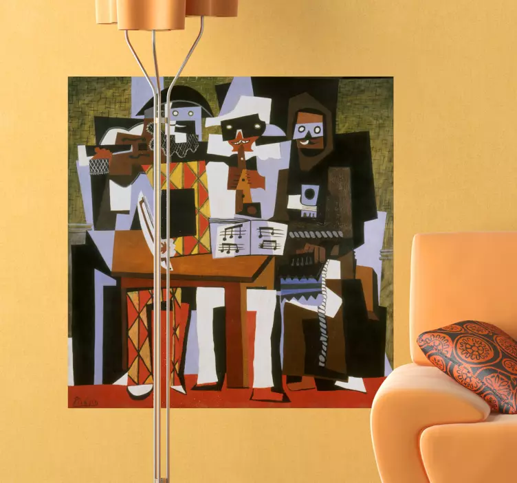 Nalepka za stene picasso treh glasbenikov - TenStickers
