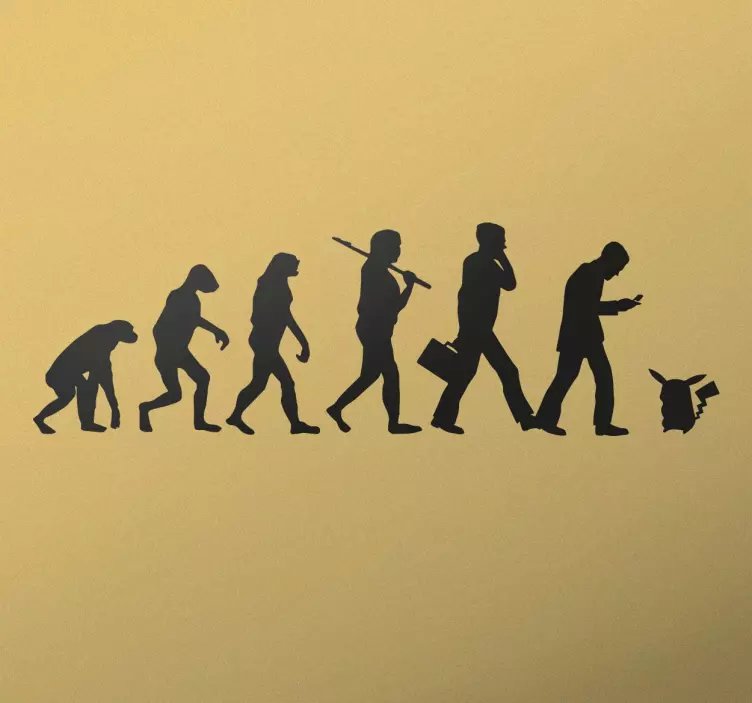 Nalepka za stene pokémon human evolution - TenStickers