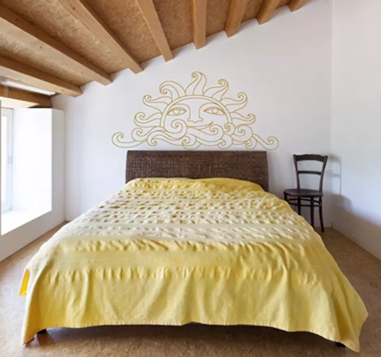 Nalepka za stene sonce in valovi - TenStickers