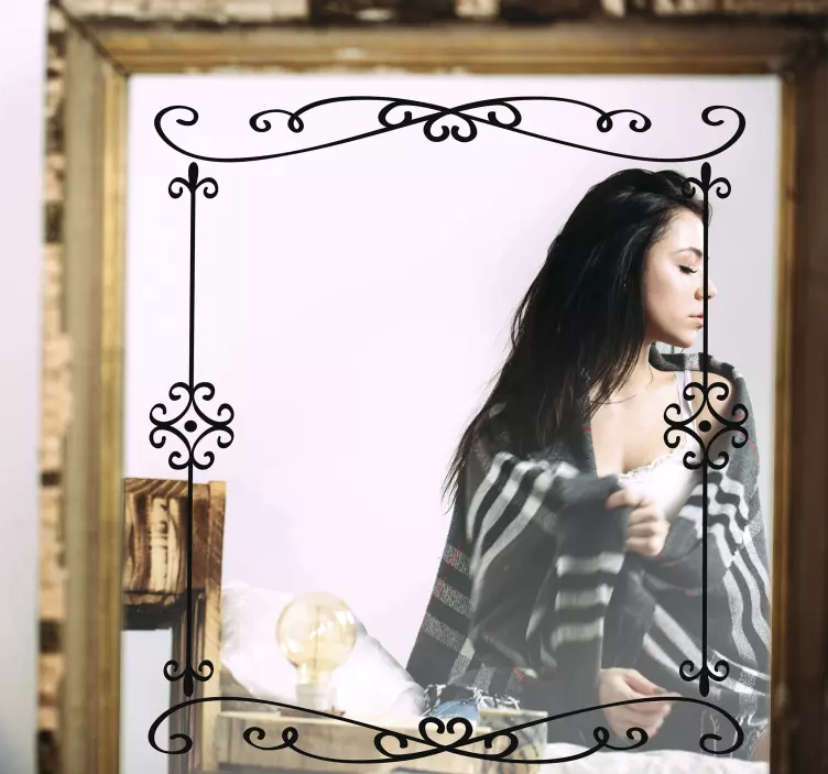 Okrasna nalepka okvirja iz črnega ogledala - TenStickers
