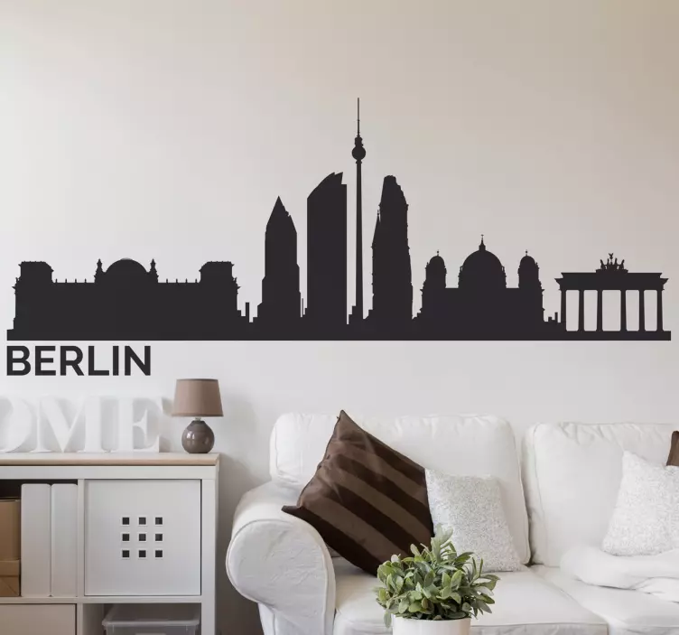 Berlinska silhueta skyline stenska nalepka - TenStickers