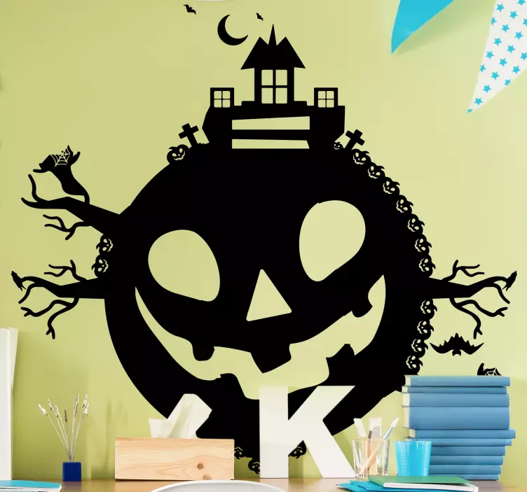 Nalepka za bučo planet halloween - TenStickers