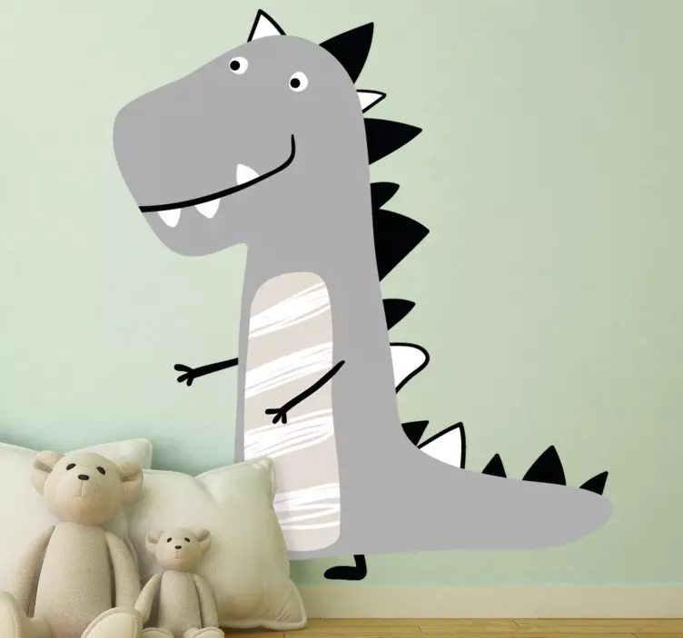 Nordic dinosaur grey dinosaur wall sticker - TenStickers