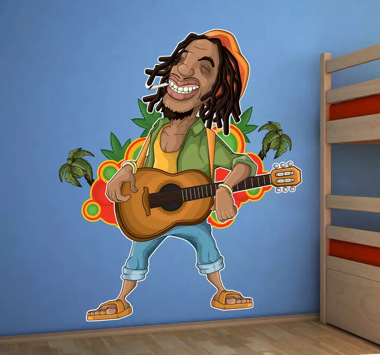Nalepka za steno rastafari bob marley - TenStickers