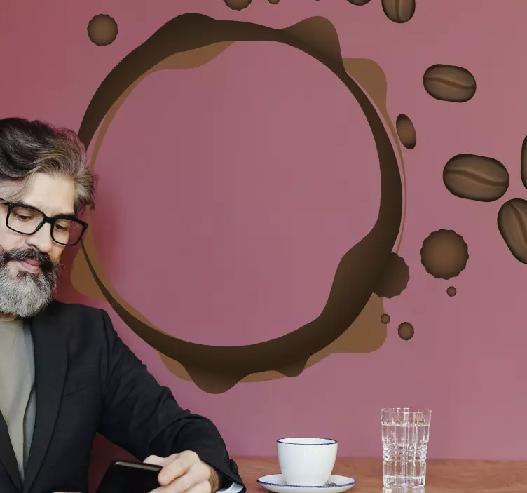 Nalepka za napitek kave splash okrogle oblike - TenStickers