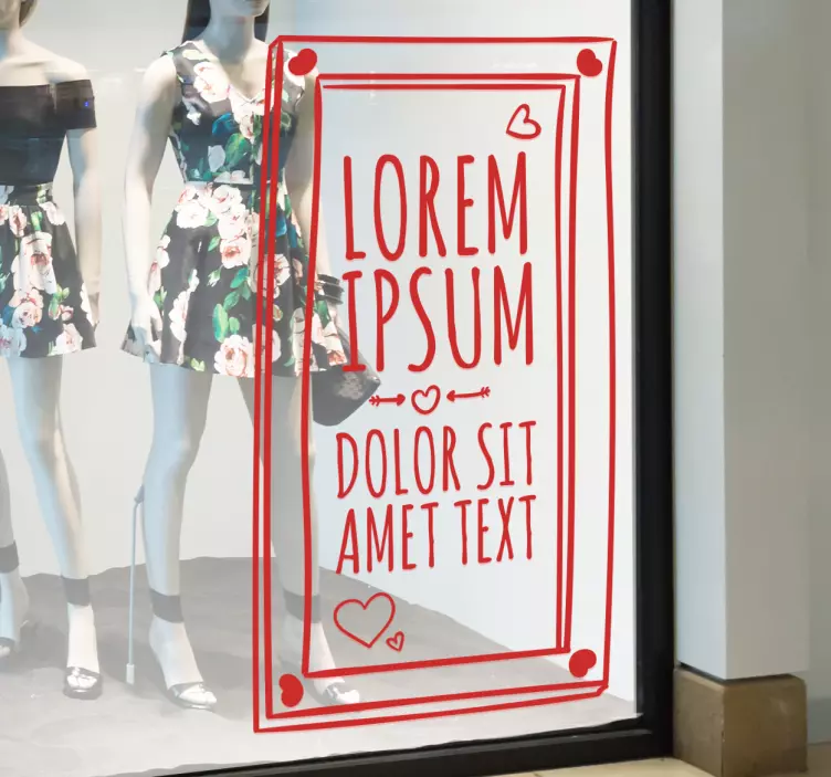 Nalepka za valentinove, rdeča in zlata, na dan - TenStickers