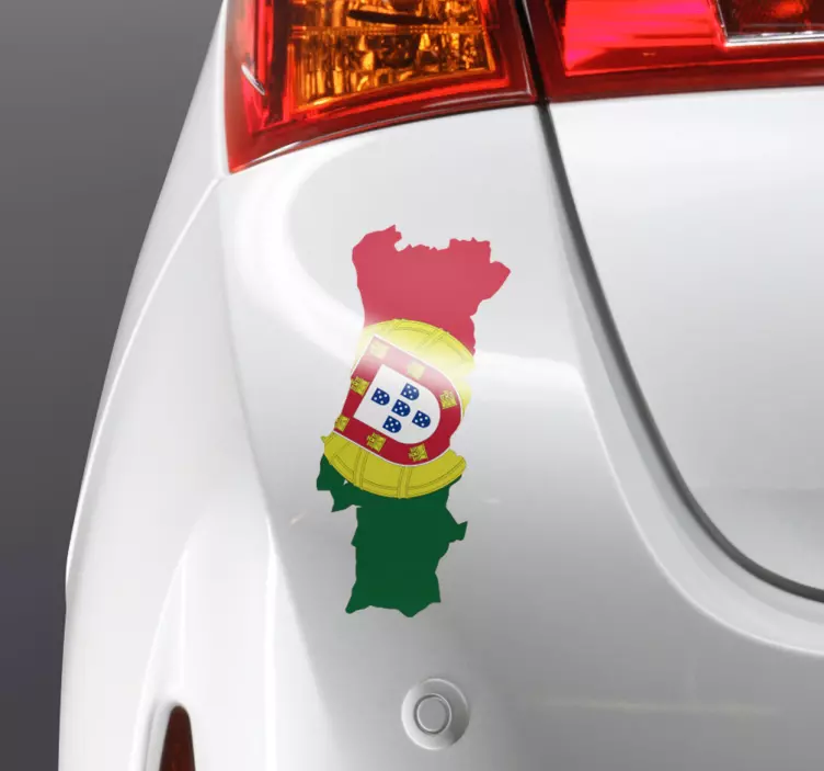 Nalepka avtomobila na zemljevidu portugalske in zastave - TenStickers