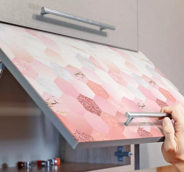 Nalepka roza marmor za pohištvo - TenStickers