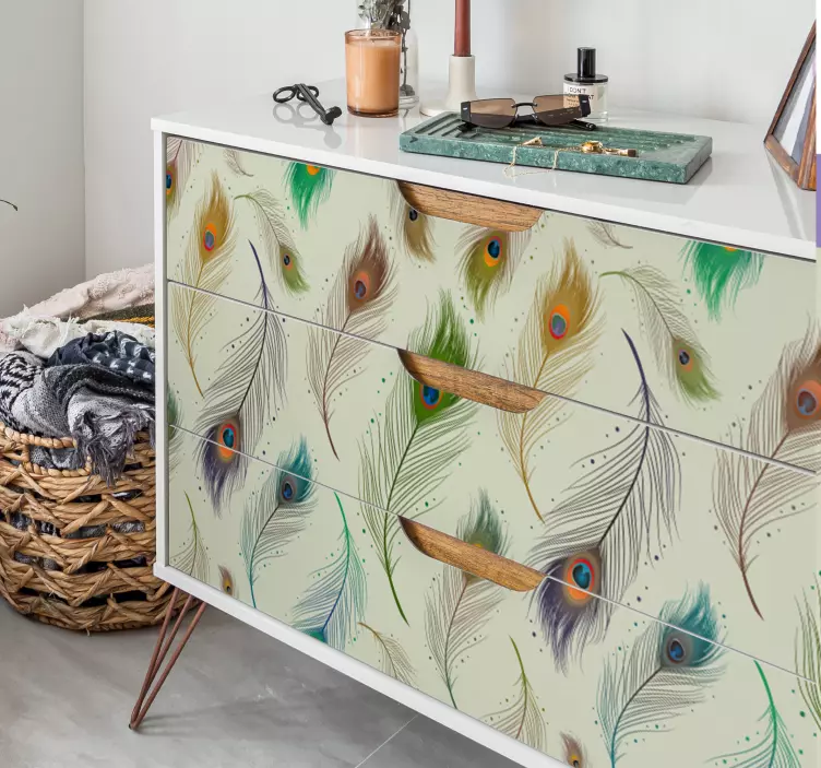 Nalepka za pohištvo iz pavjih peres - TenStickers