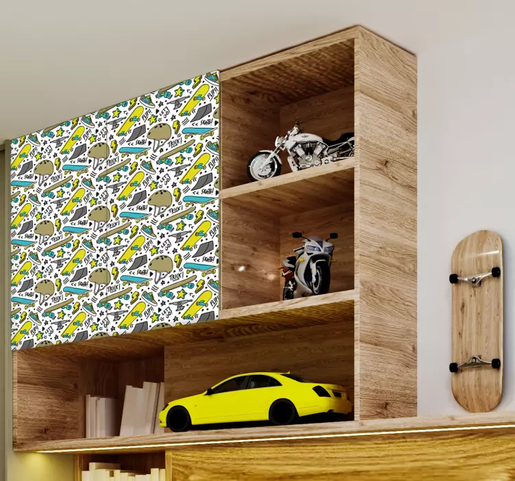 Nalepka za pohištvo z urbanim skate vzorcem - TenStickers