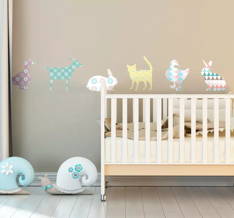 Nalepka za stene geometrijske teksture pastelnih barv - TenStickers