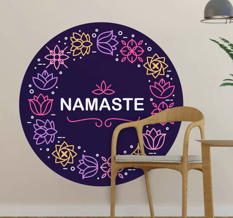 Namaste cvetlični krog nalepka narave - TenStickers