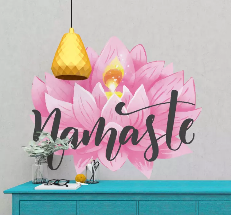 Nalepka za steno namaste roza lotus - TenStickers