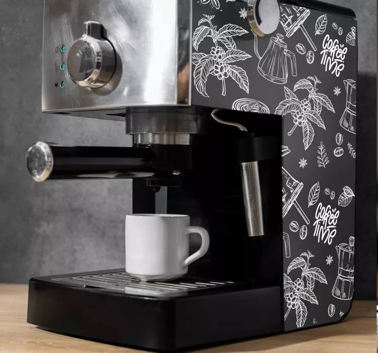 Narisani kavni elementi nalepka za električne aparate - TenStickers