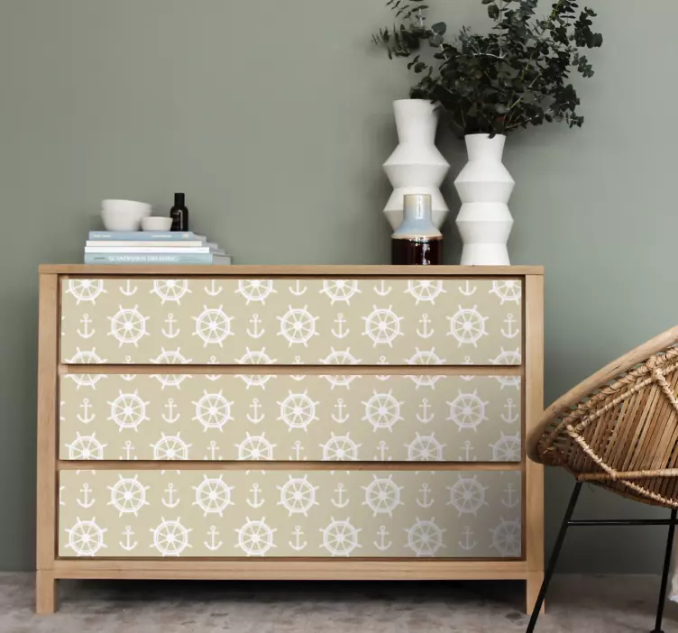 Nautical wheel concept nalepka za pohištvo - TenStickers