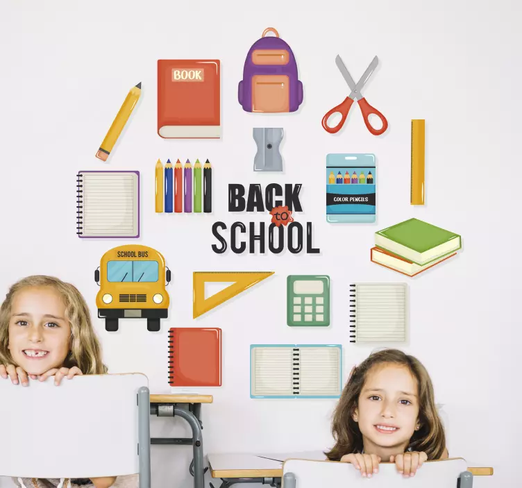 Nazaj na šolsko nalepko okna z nalepkami - TenStickers