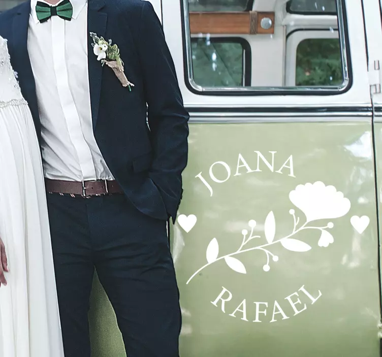 Nevesta in ženin poročna nalepka - TenStickers