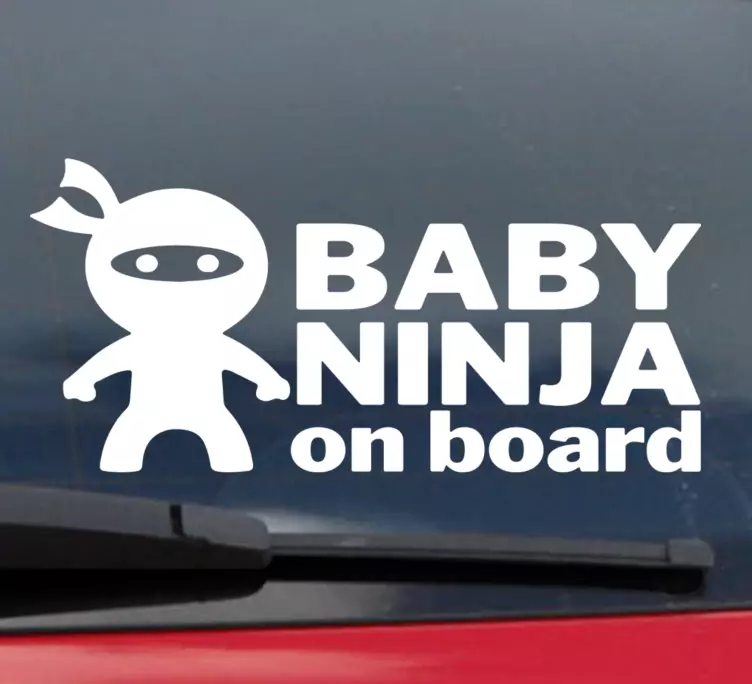Ninja baby warning nalepka otrok v avtu - TenStickers