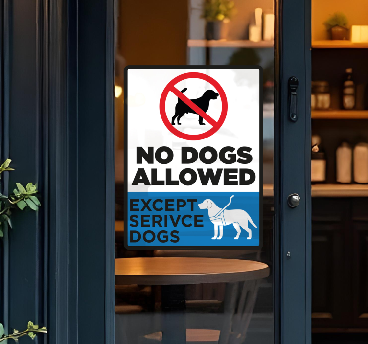 No dogs allowed except service dogs nalepka za izložbe - TenStickers