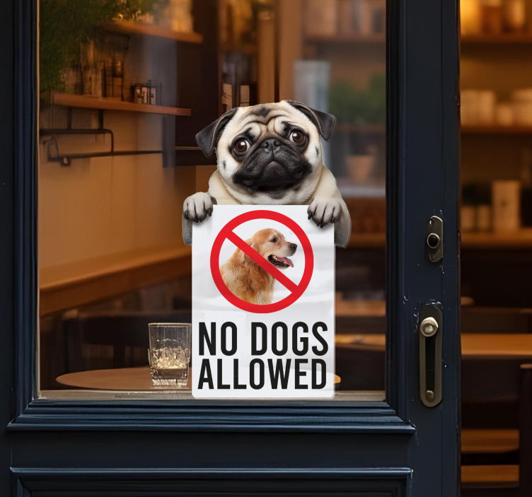 no dogs allowed sign funny nalepka za izložbe - TenStickers