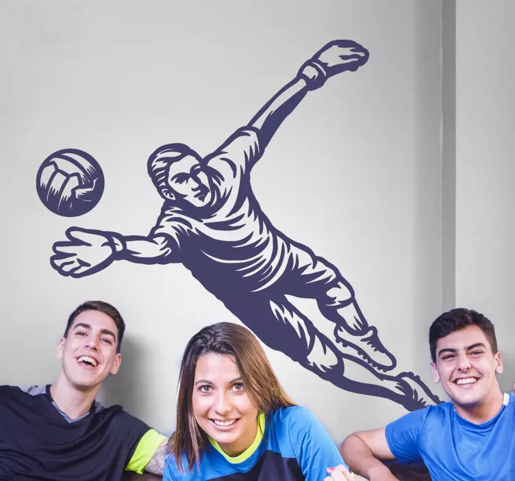 Nogometni vratar ustavi žogico s športnimi nalepkami - TenStickers