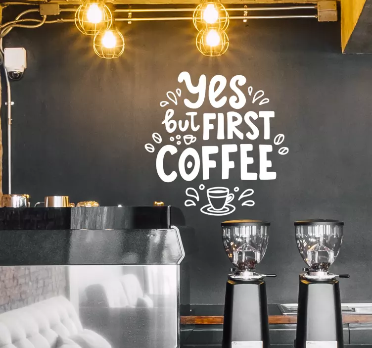 Oblikovanje citatov za kavo besedilna nalepka - TenStickers