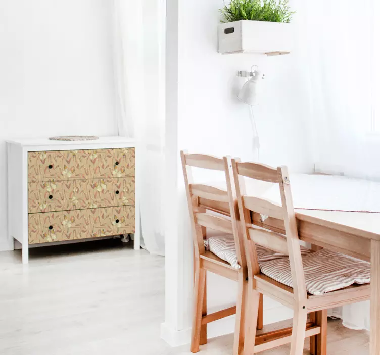 Autumn flores pattern nalepka za pohištvo - TenStickers