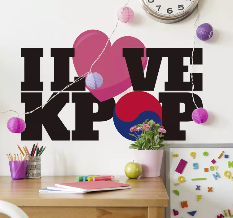 Obožujem nalepko za stene glasbe kpop - TenStickers