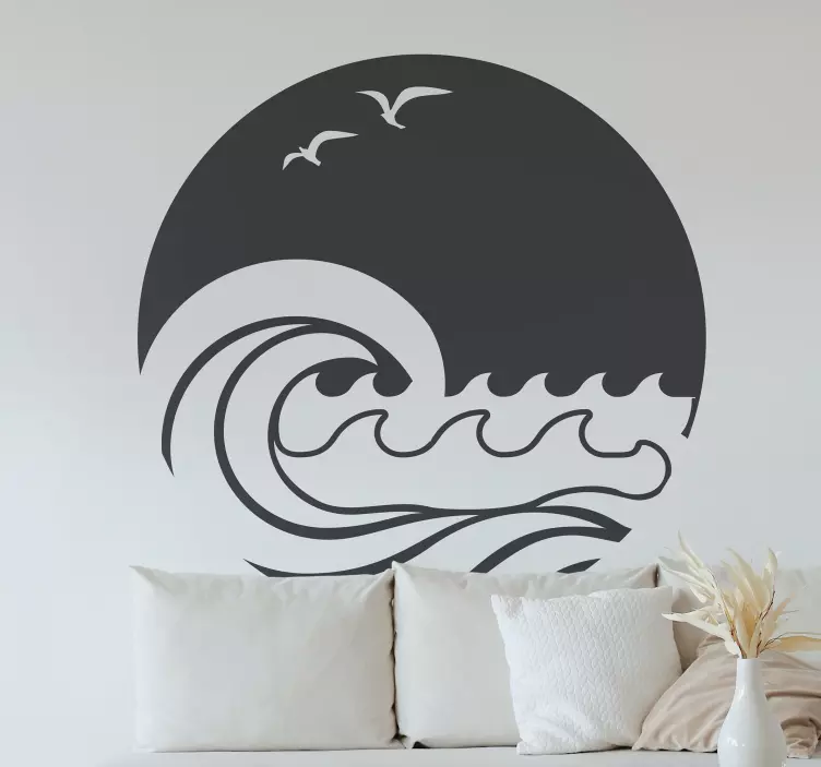 Ocean wave silhouette nalepka živali - TenStickers