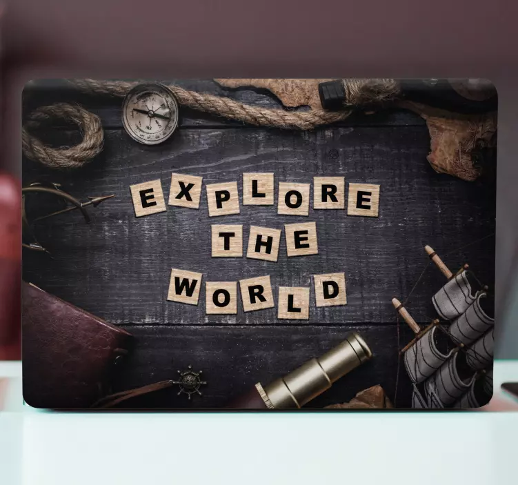 Odkrijte svet nalepka za prenosnik - TenStickers