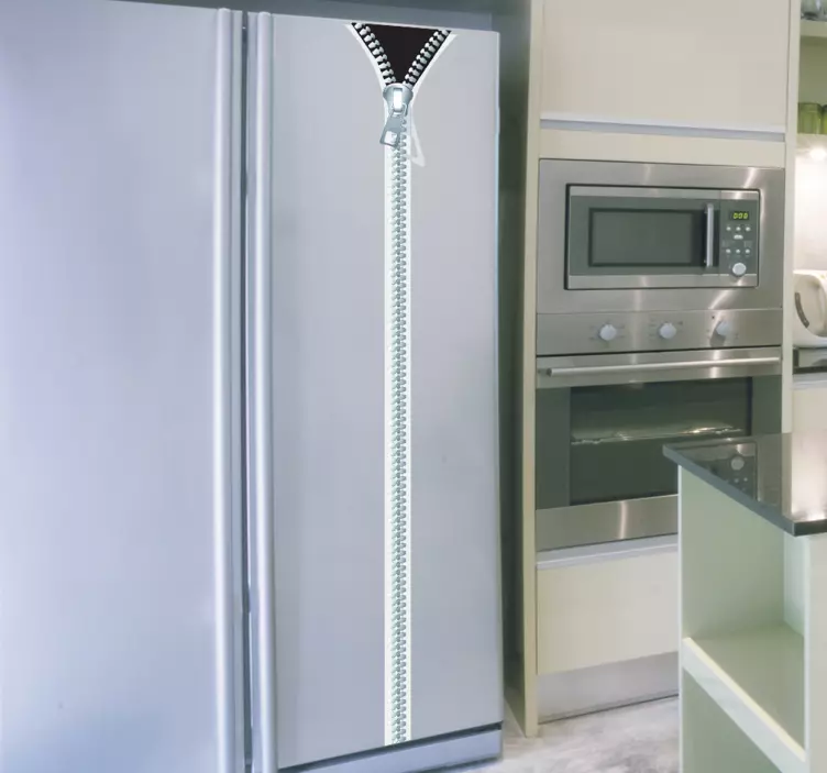 Okrasna nalepka s hladilnikom z zadrgo - TenStickers