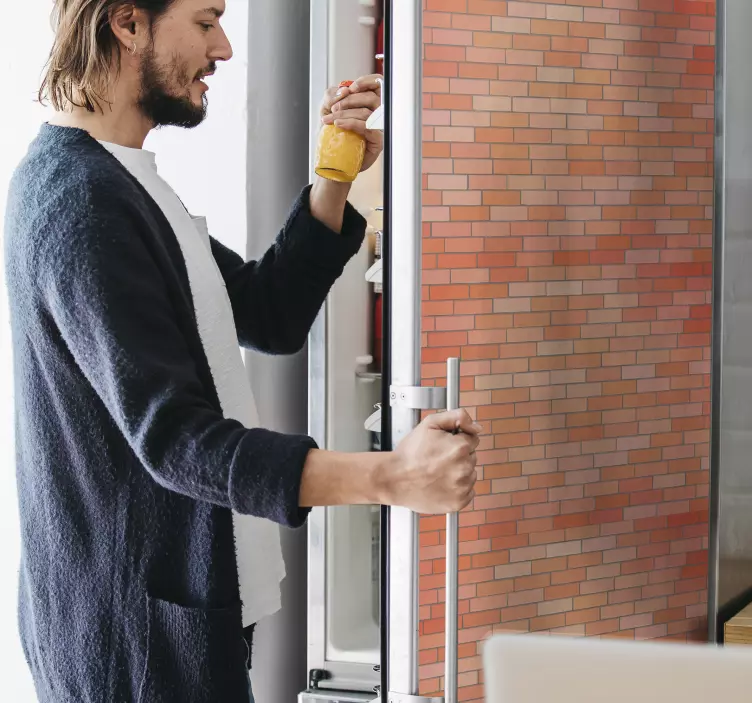 Opečna tekstura hladilnik decal - TenStickers