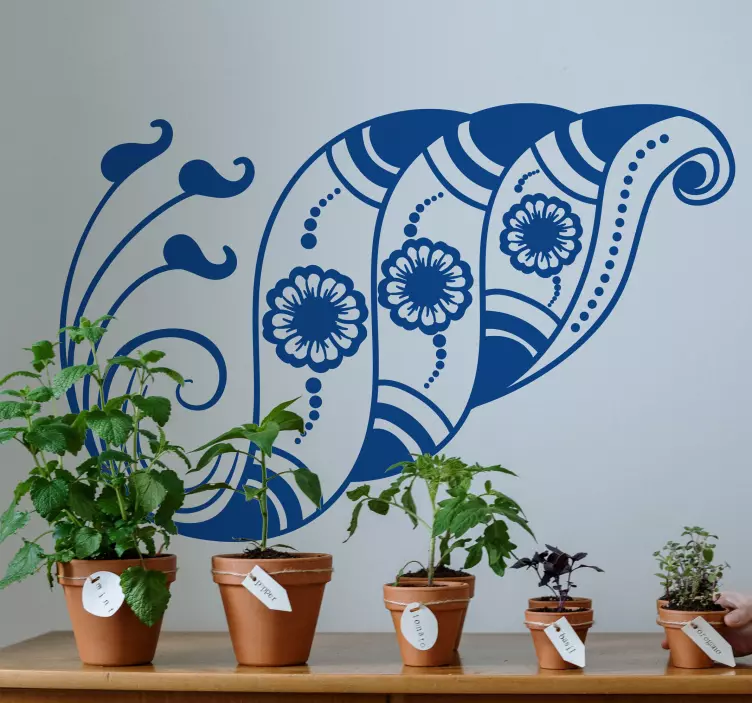 Nalepka okrasna školjka morsko življenje - TenStickers