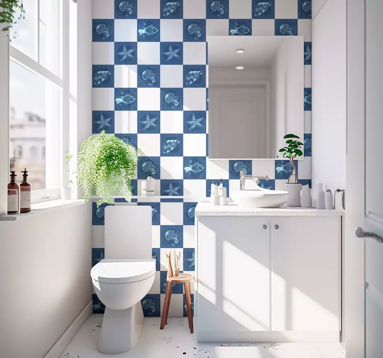 Okrasna nalepka za ploščice morskega življenja - TenStickers