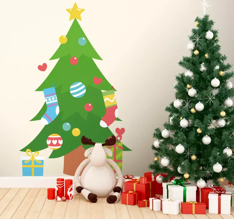 Okrasno božično drevo nalepka dogodka - TenStickers