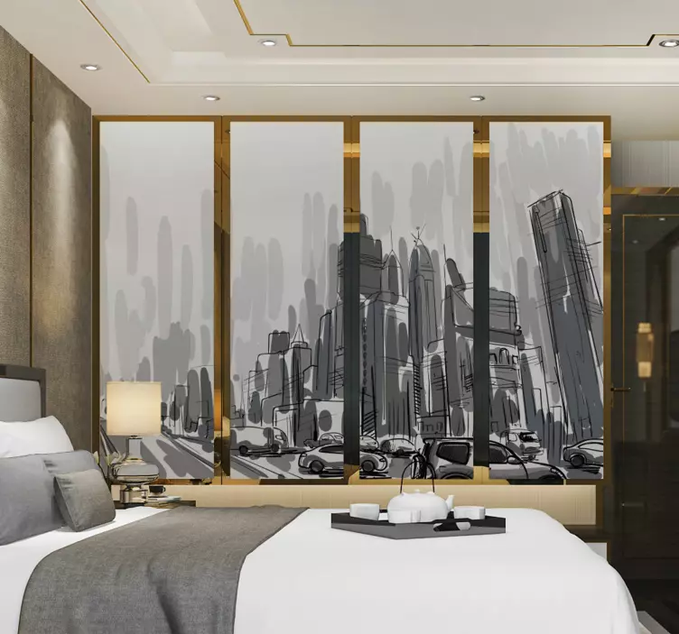 Nalepka za vrata omare mesto krajinsko pohištvo - TenStickers