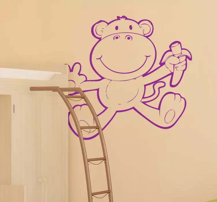 Opica z nalepko divjih živali iz banane - TenStickers