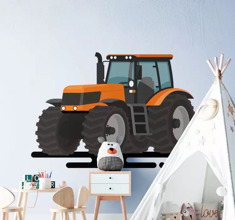 Nalepka za igrače oranžni traktorji - TenStickers