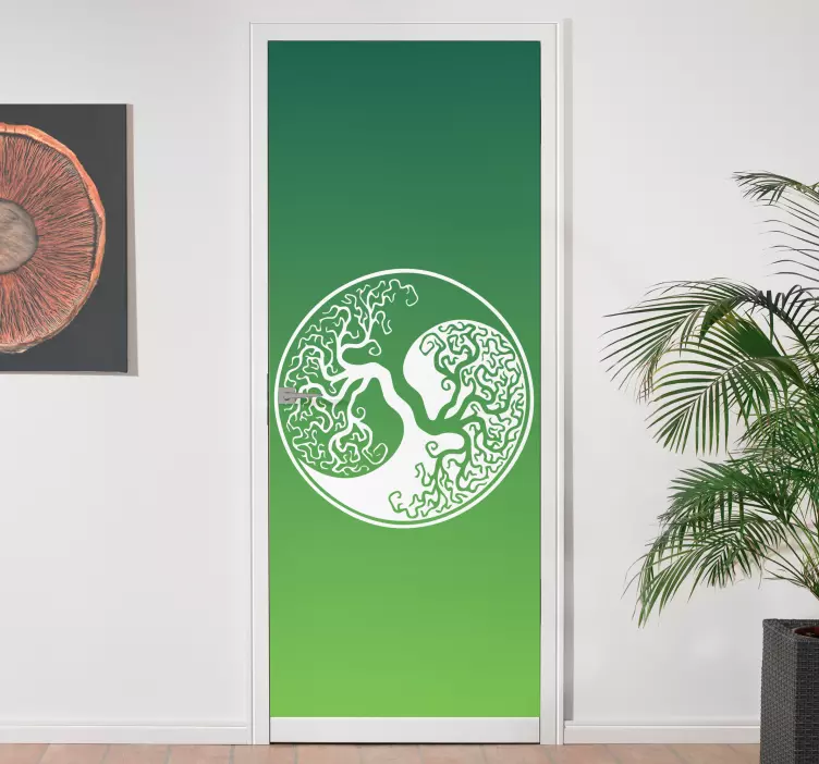 Originalna nalepka vrat yin yang drevo življenja - TenStickers