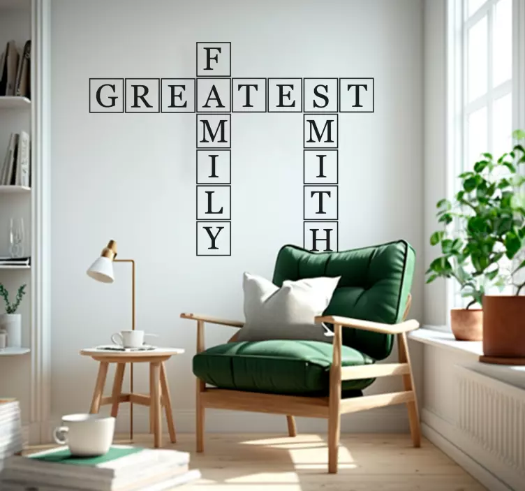 Nalepka po meri družinskega imena z velikimi črkami - TenStickers