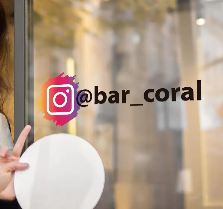 Osebni logotip Instagrama z črnimi črkami nalepka za promocijo pr - TenStickers