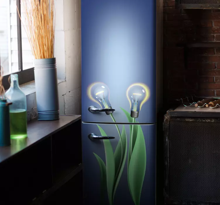 Osvetljene žarnice vinil Dekorativne nalepka za hladilnik - TenStickers