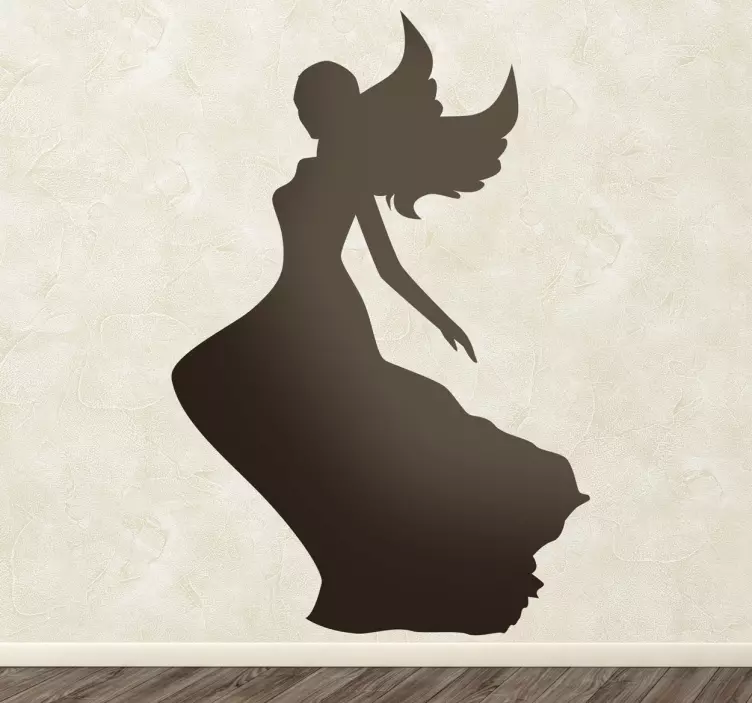 Otroška silhueta vilinska obleka stenske nalepke - TenStickers