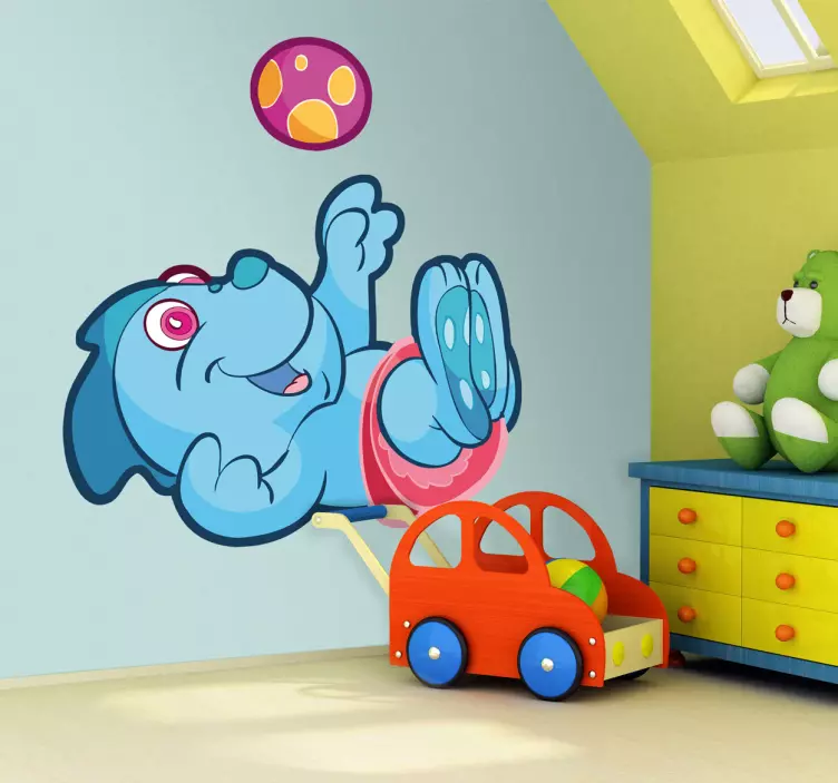 Otroške nalepke otroški modri dinozaver - TenStickers