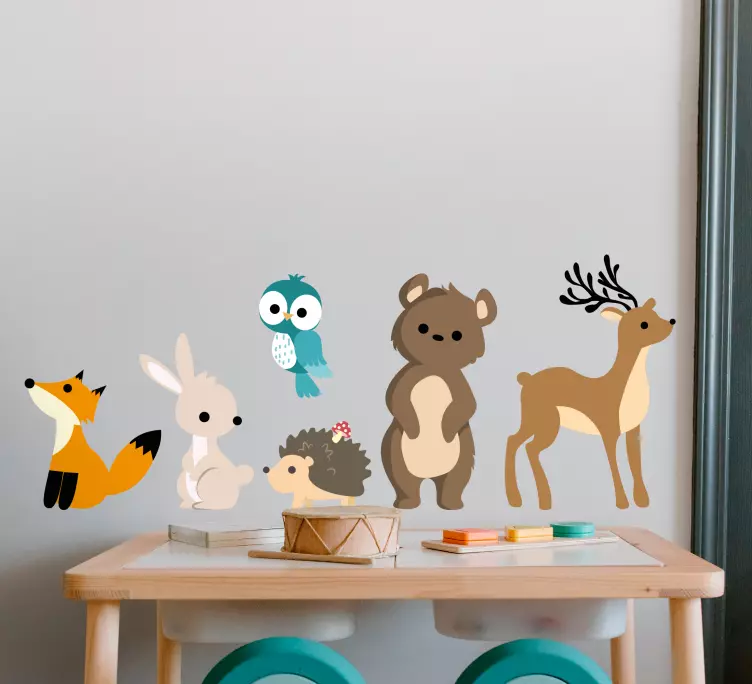 Dojenčke živali oblikujejo nalepko za otroško spalnico - TenStickers