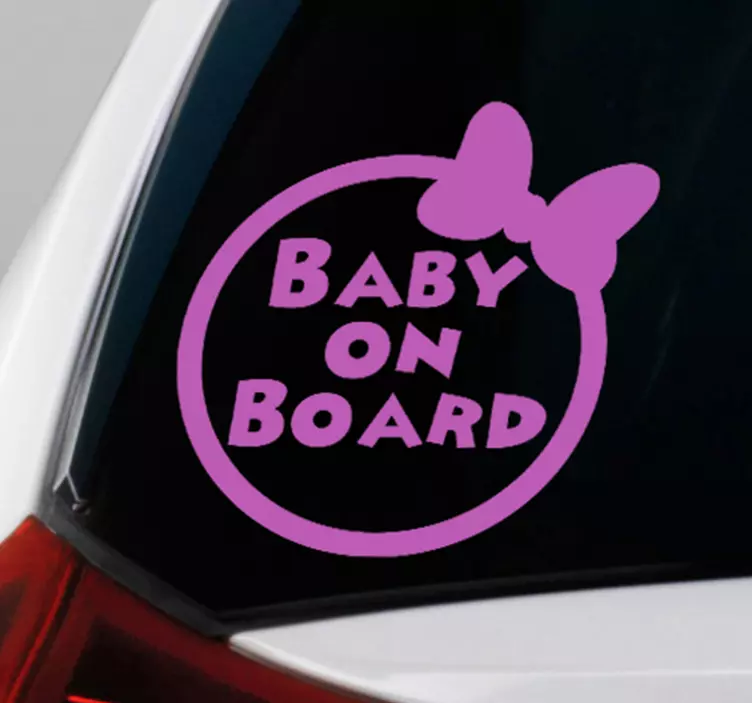 Baby minnie na krovu baby on board nalepka - TenStickers