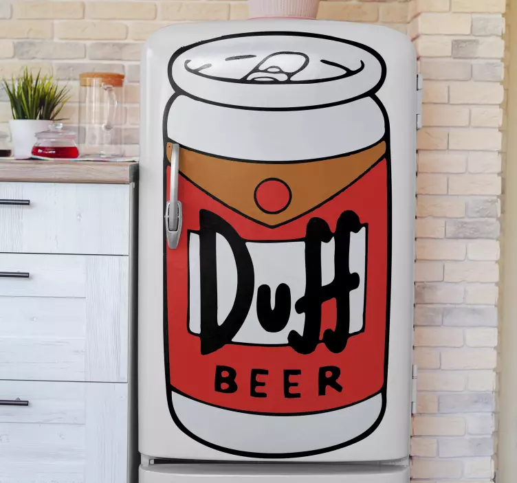 Nalepka vina duff piv hladilnik - TenStickers