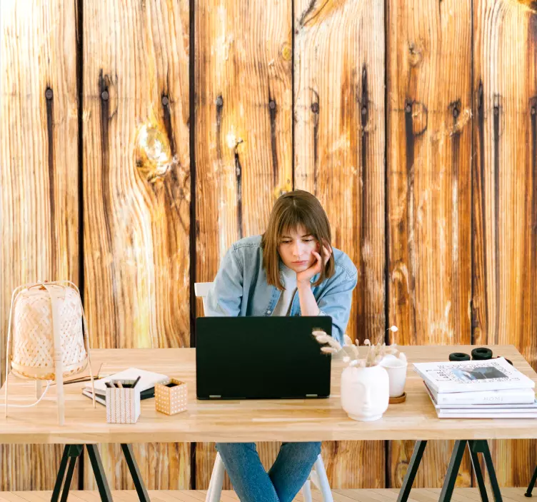 Ozadje lesene plošče nalepka živali - TenStickers